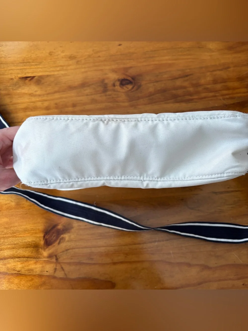 Vintage Lauren Ralph Lauren Blue and White Nylon Crossbody Bag / Belt bag